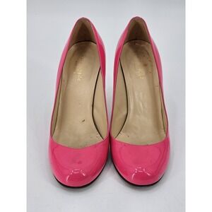 Vtg KateSpade Patent Lthr Hot Pink Round Toe Heel Pumps 7B
